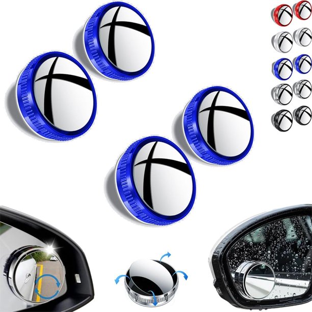 Espejo convexo de punto ciego para coche con ventosa, espejo retrovisor lateral ajustable con rotación de 360 grados, espejo retrovisor gran angular convexo extraíble, visión gran angular de alta defi