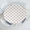 thumbnail image 3 of Ambesonne Golf Fitted Round Tablecloth, Carts Pattern Golfing Stroke, 36"- 40" Diameter, Red Charcoal Grey, 3 of 5