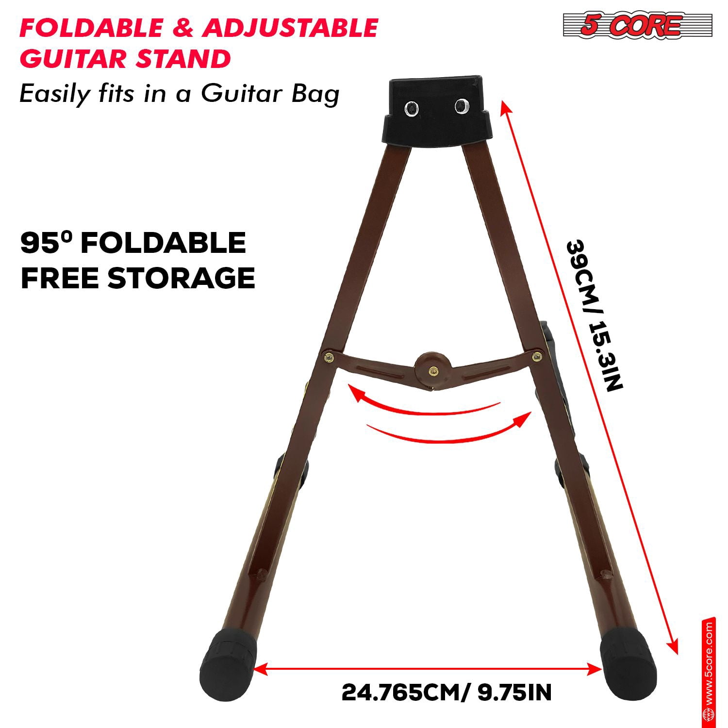 Heavy Duty Double Guitar Stand - Adjustable A-Frame Universal Folding Holder for Acoustic, Electric, Bass, Mandolin, Banjo & Violin, Stage & Studio Use