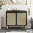 thumbnail image 2 of Modway Chaucer 36" Wood & Rattan Bathroom Vanity with Adjustable Shelf in Black, 2 of 16