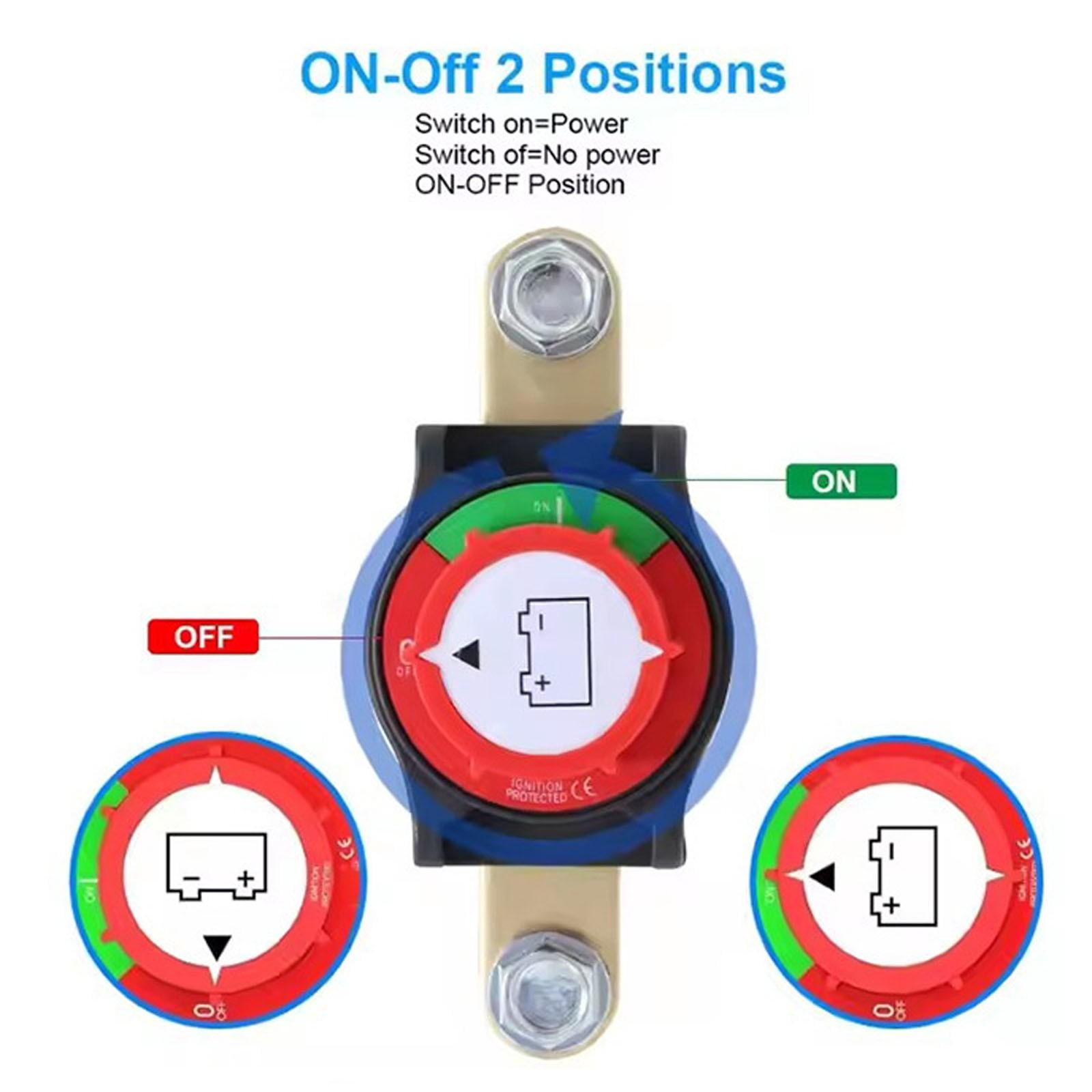 Interior Accessories for Car Accessories Interior | High Capacity Battery Disconnect Switch | Power Cutoff Switch for Vehicle | Universal 1 Pack Red Black