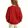 thumbnail image 5 of Lutiedan Christmas Bow Sweater for Girls Cute Crew Neck Knit Sweater Kids Long Sleeve Holiday Pullover Size 5-16,Red, 5 of 8