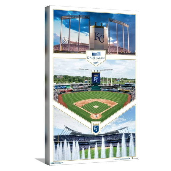 MLB Kansas City Royals - Kauffman Stadium 20 Canvas Wall Poster, 14.725" x 22.375"