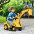thumbnail image 2 of HOMCOM Carro de tracción para excavadora para niños, camión con bocina, almacenamiento debajo del asiento, juego de simulación para sentarse y deslizarse, coche de construcción para mayores de 18 mese, 2 of 5