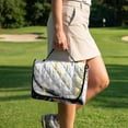thumbnail image 4 of COEQINE Quilted Golf Cart Seat Cover, Folds Like a Bag with Handle for Easy Carry, Universal Fit 51.2"x30.3" for EZGO Yamaha Club Car 2-Seaters, 4 Pockets, Black Horse Marble, 4 of 8