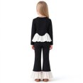thumbnail image 6 of Spazoro Girls 2PC Outfit Sets, Elastic Waist Round Neck Long Sleeve Fall Matching Casual Clothing for Daily Wear Black Size 2-3T, 6 of 7