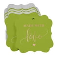 thumbnail image 3 of Inkdotpot Pack Of 100 Real Rose Gold Foil Bracket Shape Paper Tags Made With Love Wedding Favor Hang Tags, 3 of 7