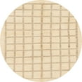 thumbnail image 1 of Ahgly Company Machine Washable Indoor Round Abstract Yellow Area Rugs, 4' Round, 1 of 7
