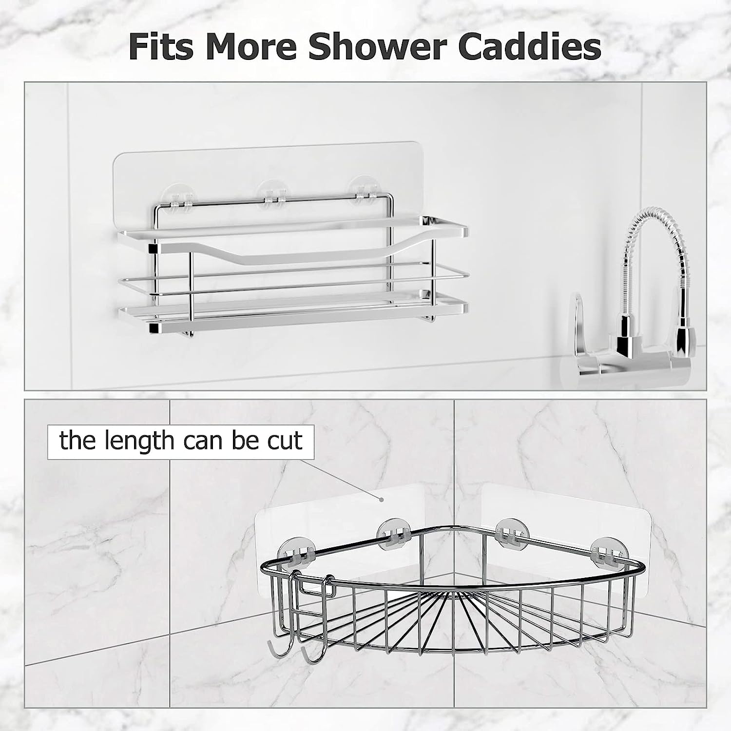 Shower Caddy Adhesive For Replacement, No Drilling Strong