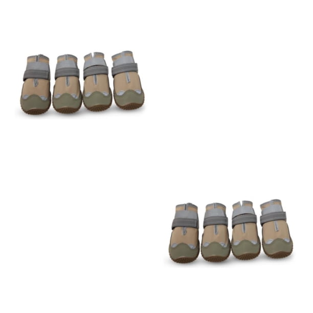 Greeniant 4 piezas de zapato de lona para mascotas, antideslizante, resistente a los arañazos, reflectante, impermeable, informal, para Talla 8 2Conjunto
