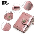 thumbnail image 4 of Small Wallet for Women RFID Blocking Genuine Leather Wallet Bifold Purse Zipper Coin Pocket Credit Card Holder with ID Window, 4 of 6