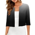 thumbnail image 2 of Hilenly Lightweight Cardigans for Women Open Front Cropped Cardigan Trendy 3/4 Sleeve Shrug Bolero, 2 of 8