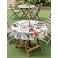thumbnail image 5 of Outdoor Tablecloth with Umbrella Hole Zipper Pink Orange Floral Round Tablecloth 54" Waterproof Outside Table Cloth Summer Botanical Flower Leaf Patio Table Cover Tablecloths for Picnic Party, 5 of 8
