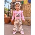 thumbnail image 4 of Cjfdfy Newborn Baby Girl Western Fall Outfits It's Alright To Be Little Bitty Print Ruffle Long Sleeve Romper Cowgirl Hat Print Pants And Headband Set Cute Cowgirl Fall Winter Outfit 0-18 Months, 4 of 9