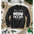 thumbnail image 3 of S4E Men's Meow I'm A Cat Crewneck Sweatshirt XXX-Large Black, 3 of 4