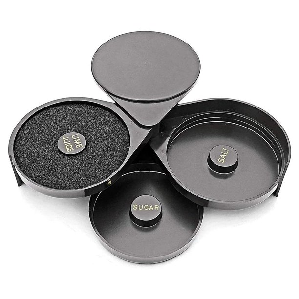 Contenedor de especias de caja de sal de 3 niveles para herramientas de camarero y accesorios de cóctel