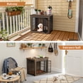 thumbnail image 7 of Furmax Heavy-Duty Wooden Dog Crate 2-Door Furniture Style Kennel with Chew-Proof Design & Removable Cushion, End Table for Small, Medium, Large Dogs, 7 of 7