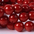 thumbnail image 2 of Bracelet Extensible en Perles Rondes de 8 mm en Corail Rouge Teint, Pierre Précieuse, 7 Pouces, 2 of 2