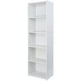 thumbnail image 4 of ZenSports 5-Shelves Narrow Bookcase, Open Shelf Modern Bookshelf Storage Organizer White, 4 of 11