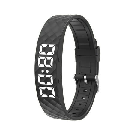 Flexible Silicone Watch Band With Reliable Bluetooth Connection | Sleep Tracking Adjustable Style For For Fitness Trackers | Great For Active People Black