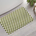 thumbnail image 2 of Olive Green and White Checkerboard Pattern Bathroom Rugs Mat,Non Slip Microfiber Bathroom Rug,Rubber Backing,Soft Bathroom Mats for Bathroom Floor,Tub and Shower,17x27in(43x68cm), 2 of 5