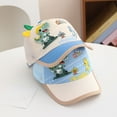 thumbnail image 4 of WUXIAN Toddler Girls Sun Hats Kids Dinosaur Letter Print Adjustable Mesh Hats Baseball Trucker Cap For Boys And Girls Cap,Sky Blue,One Size, 4 of 4