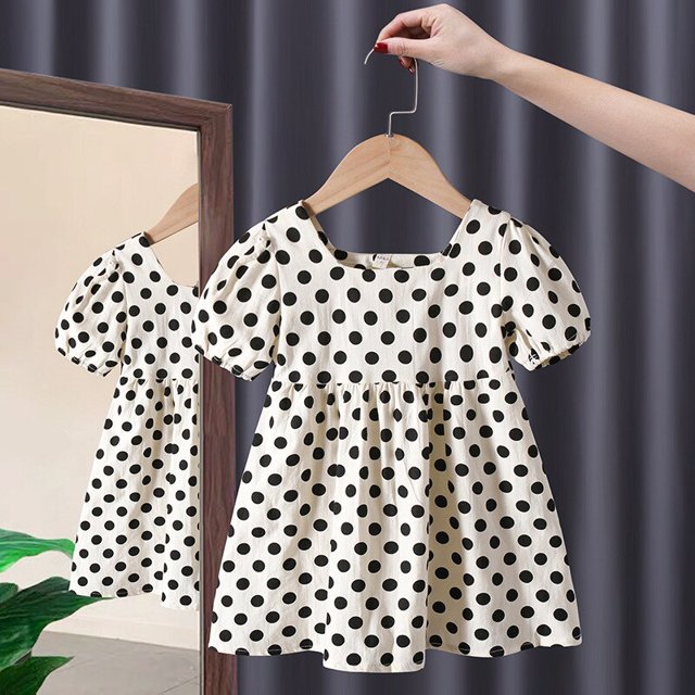 Ropa de verano para niñas pequeñas, vestido de manga voladora para recién nacidos, vestidos infantiles de algodón, vestido de Minnie + diadema, vestidos para niñas pequeñas Tan Jianjun unisex