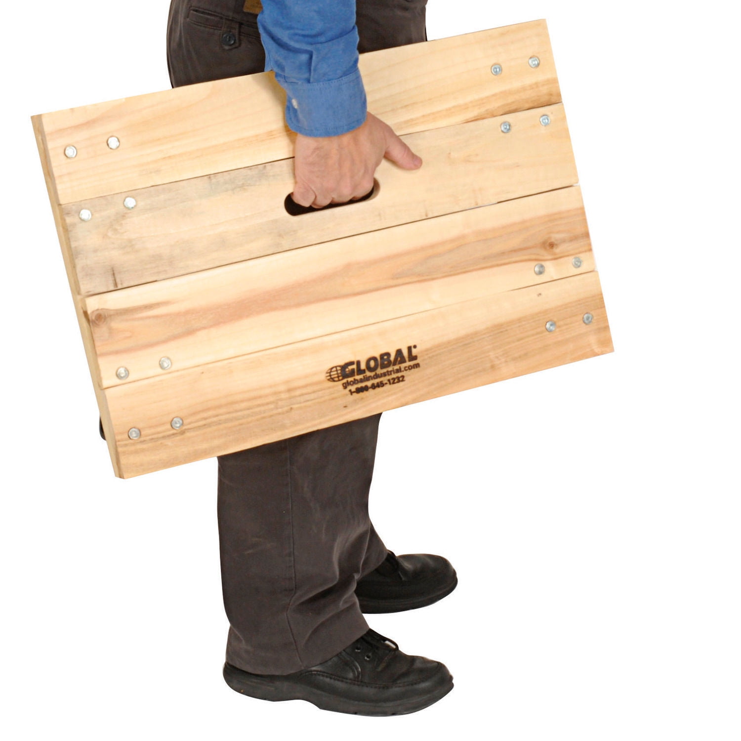 Global Industrial Hardwood Dolly with Solid Deck 24 x 16 1200 Lb. Capacity