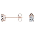 thumbnail image 2 of Aros Minimalistas de Diamantes de Talla Pera de 0,75 Quilates JeenMata Baño de Oro Rosa de 18 K sobre Plata, 2 of 5