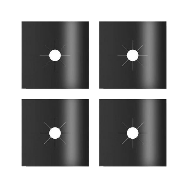 4 Pieces Home Stove Top Covers Washable Burner Liners Oil Proof Anti-scratch High Temperature Resistant Protector Kitchen Accessories Black