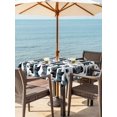 thumbnail image 3 of Outdoor Tablecloth with Umbrella Hole for Patio/Picnic/Party/Camping, Bear Elk Cabin Waterproof Table Cloth Square Cover Washable, Farmhousee Pine Tree Forest Blue (60"x 60"), 3 of 9