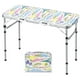 thumbnail image 1 of Mesa de camping plegable Yriuat, 91 x 41 cm, altura ajustable, diseño floral, 1 of 6