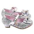 thumbnail image 7 of Ulitacool Shoes For Girls 6.5-7 Years Girls Sparkle Shoes Baby Crystal Sandals Princess Pearl Shoes Cute Dailywear Silver, 7 of 7
