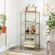 VASAGLE Bathroom Storage Shelf, 4-Tier Display Shelf, Sturdy, Easy to Assemble
