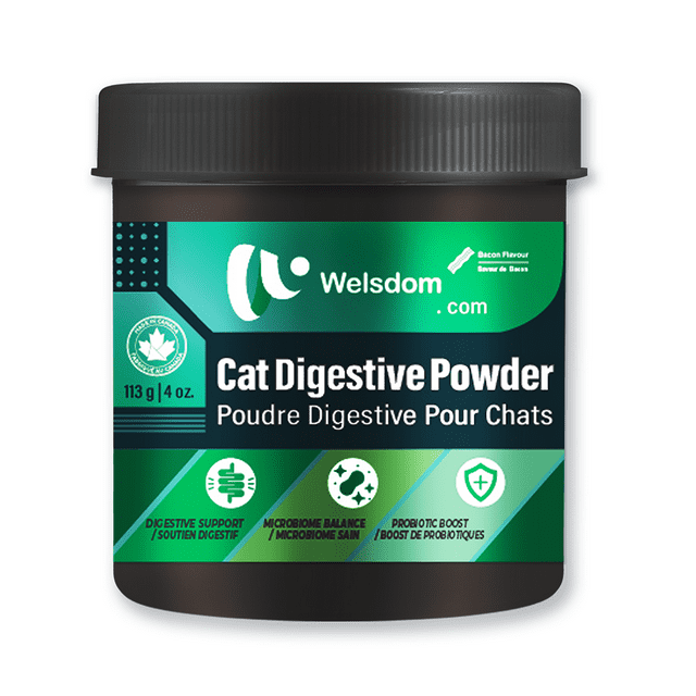 Welsdom Pets Cat Digestive Supplement Health Powder | Prebiotic & Probiotic Blend for Optimal Gut Support