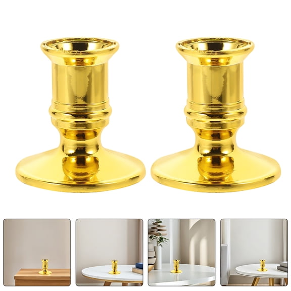 Nicehomfit 16-Piece Plastic Candle Holders with Stable Base for Wedding, Thanksgiving, and Elegant Table Decoration