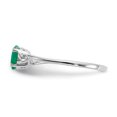 thumbnail image 3 of 10k White Gold Emerald Birthstone Ring May Gemstone, 3 of 10