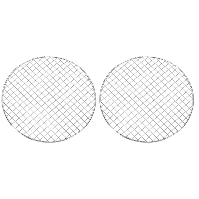 Uxcell 2 Pcs Soporte de Cocina Redondo, Diámetro 10.6 Pulgadas Rejilla de Acero Inoxidable para Barbacoa, Parrilla de Alambre Cruzado para Cocinar, Hornear y Freír al Aire, Plata