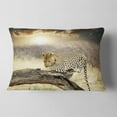 thumbnail image 2 of Designart Leopard Relaxing on Tree - African Throw Pillow - 12x20, 2 of 5