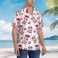 thumbnail image 3 of Balery Caring Cow Camisas hawaianas de manga corta para hombre, camisas playeras de corte holgado, camisas de vacaciones con botones,XX-Large, 3 of 7