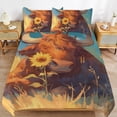 thumbnail image 6 of 3 Pcs Soft Bedding Set, Includes 1 Duvet Cover with Zipper And 2 Pillow,Shams Highland Cow with Sunflowers Twin(86"x70"), 6 of 8