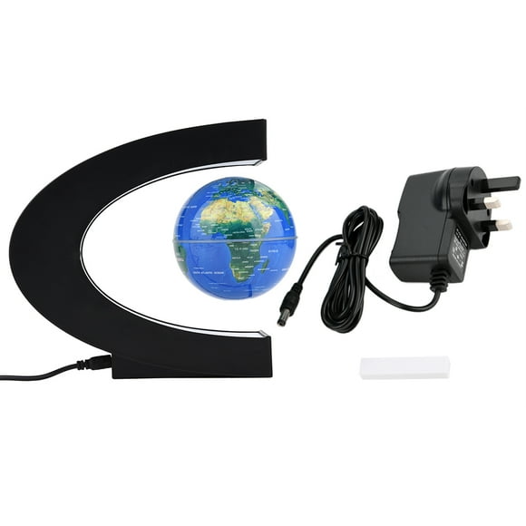 ZOUSSIQI Floating Globe Magnetic Levitation Rotating World Map Globe with LED Light ( Blue) JU316-78227