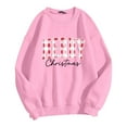 thumbnail image 4 of Women Merry Christmas Sweatshirts Plaid Letter Print Crewneck Tunic Tops Long Sleeve Xmas Holiday Party Pullover, 4 of 4