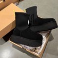 thumbnail image 3 of Suede Cotton Boots Snow Warm Ankle Chelsea Snow Boots 2023 Winter Thick Sole Goth Shoes New Short Plush Walking Chaussure Women, 3 of 3