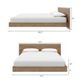 thumbnail image 4 of Nexera Satori Low Platform Queen Size Bed with Headboard, Brown Oak, 4 of 5