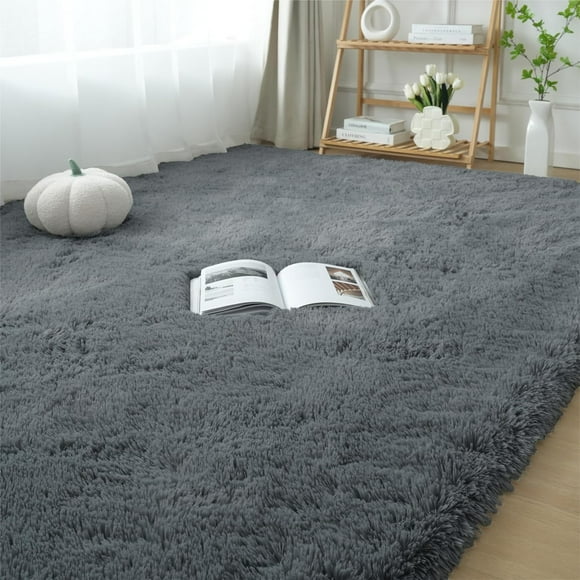 Grey Plush Soft Carpet 160x230cm Living Room Area Rug Bedroom Long Shag Carpet