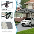 thumbnail image 5 of Metal Carport 10 ×15 FT Heavy Duty with Galvanized Steel Roof, Metal Garage Canopy with Galvanized Steel Roof & Frame, Car Tent Outdoor Storage Shed for Car, Boats and Truck, Gray, 5 of 7