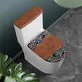 thumbnail image 2 of HELLHERO Floral Pattern Polyester Bathroom Toilet Cozy Set for Gift Thankful Fall Toilet Lid Dust Cover Set with Soft 2 Pcs Set, Easter, 2 of 8