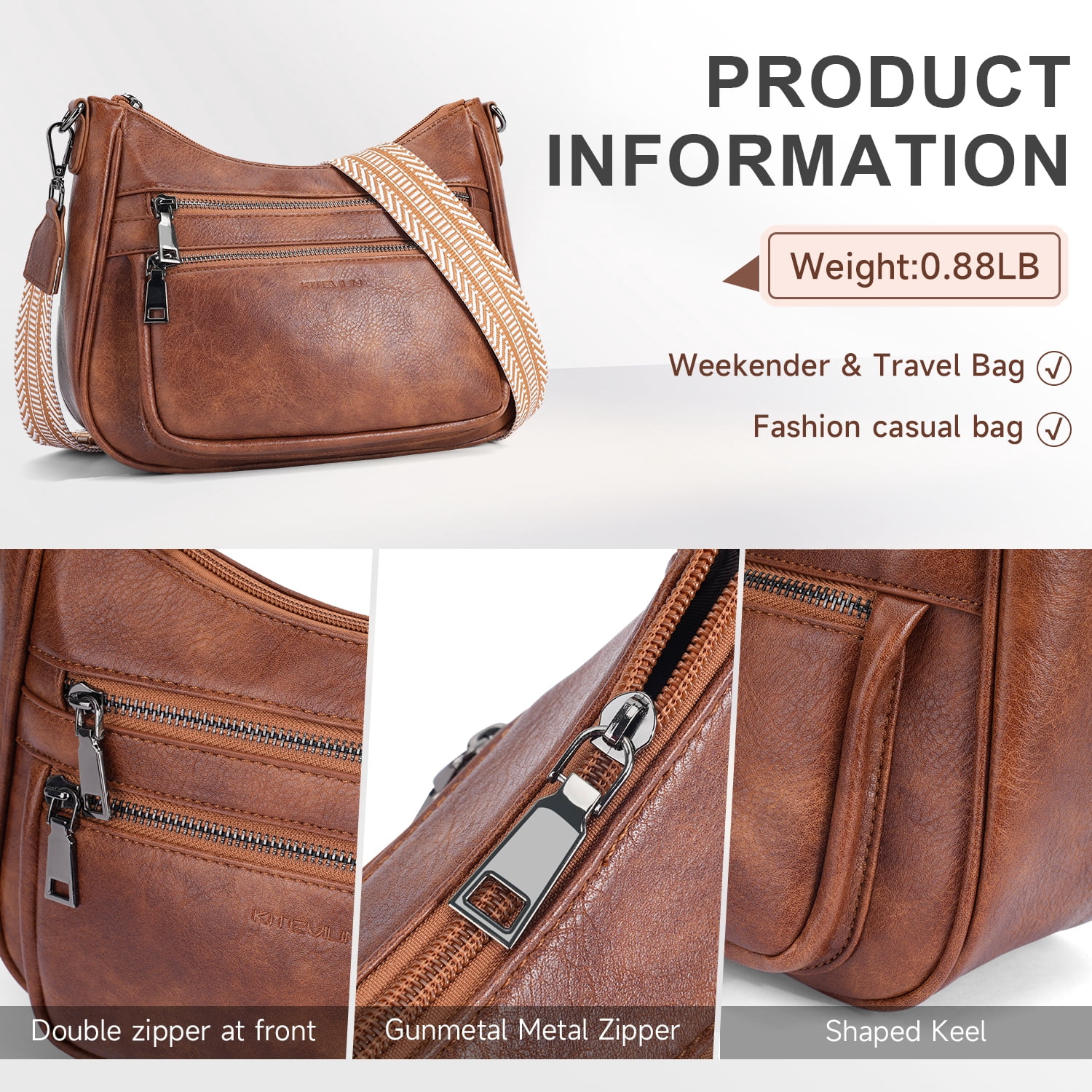 Small Crossbody Bag for Women, Cell Phone Purse Womens Shoulder Handbags Wallet Purse with Credit Card Slots Adjustable Guitar Strap