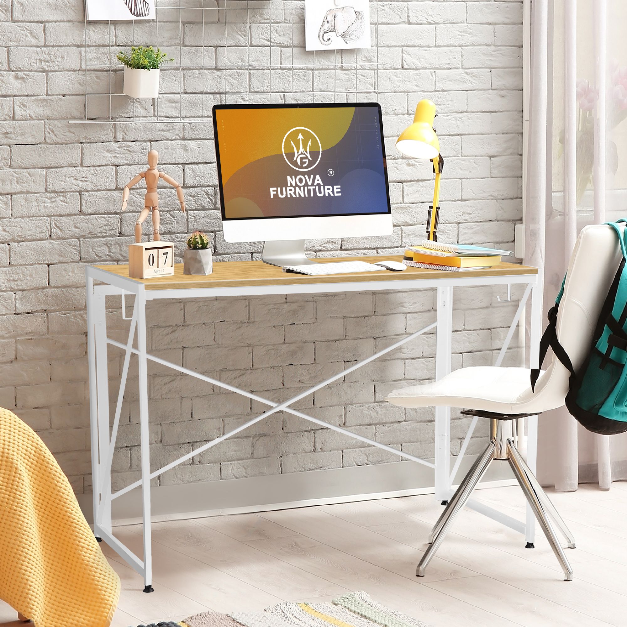 Folding Desk Small Foldable Computer Desk For Small Spaces Portable 40